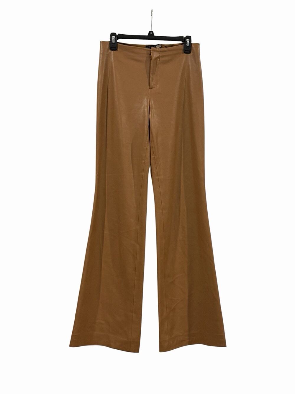 Alilce+Olivia Camel Faux Leather Dylan Wide-Leg Pants Size US 4